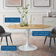 60" Dining Table, Oval, Natural Brown White, Metal, Modern, Hospitality