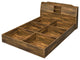 Bd00542Q Queen Bed With Storage, Walnut Finish, Hestia