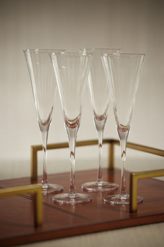 Cesena Optic Champagne Flutes, Set of 4