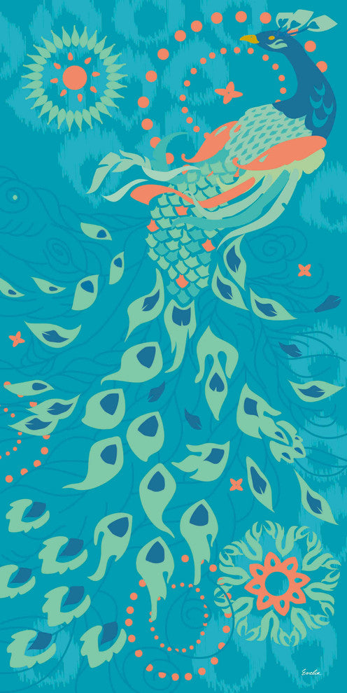 "Peacock of Peoria" Painting Print on Canvas by Evelia