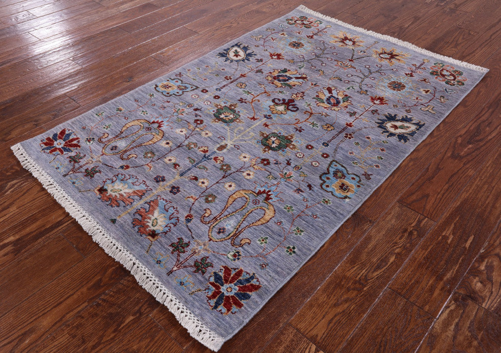 3' 4" X 5' 2" Persian Tabriz Hand-Knotted Wool Rug Q10235