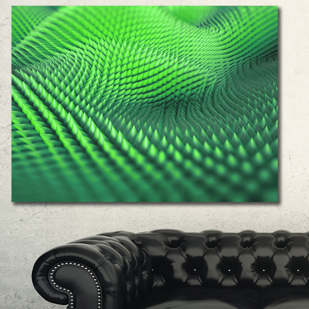 Green 3D Spiny Texture, Abstract Canvas Art Print, 40"x30"