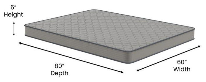 Capri Comfortable Sleep CertiPUR-US Certified Spring Mattress, Mattress in a Box, Gray, Queen