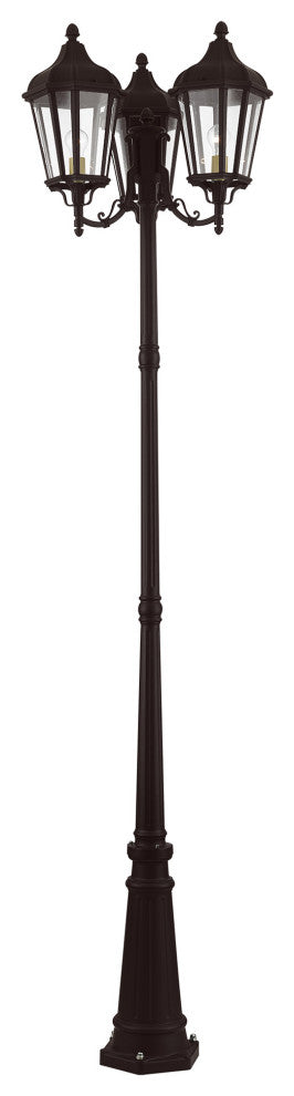 Livex Lighting Morgan 3 Light Bronze Outdoor Post