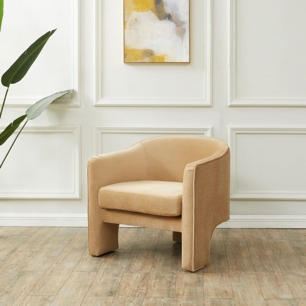 Safavieh Couture Londyn Upholstered Accent Chair, Light Brown
