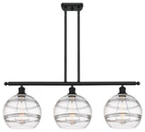 Ballston-Rochester 3-Light 37" Stem Island Light, Matte Black, Clear