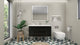 Belli 48" Wall Mounted Single Bathroom Vanity Set, Rich Matt Black, Glossy White Top