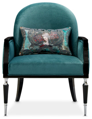La Francaise Velvet Accent Chair Azure/Black