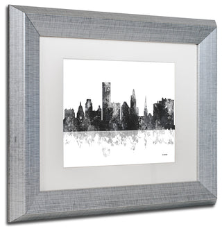 Watson 'Providence RI Skyline BG-1' Art, Silver Frame, 11"x14", White Matte