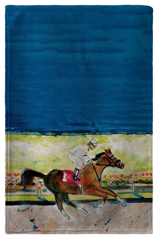 Betsy Drake Racing Horse Beach Towel