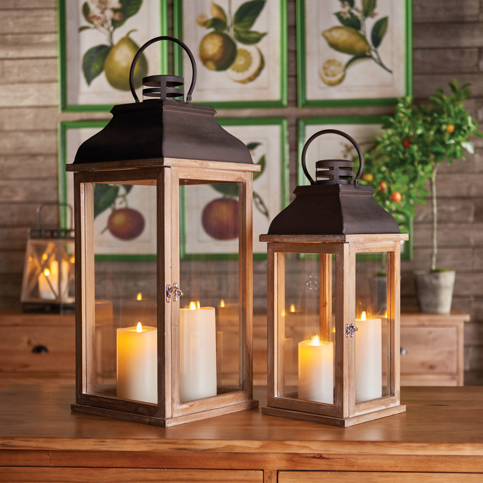 2-Piece Carmel Lantern Set