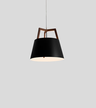 Imber 17" Pendant, Walnut, With Diffuser, Rigid, 2700K LED