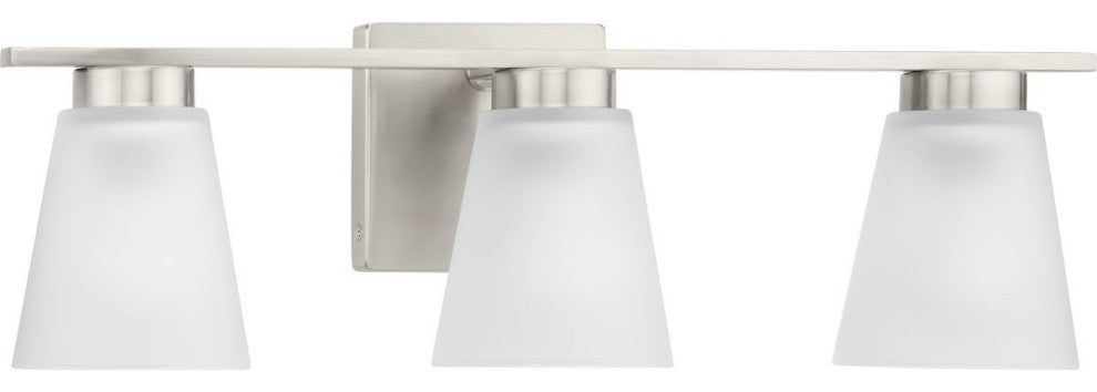 Tanner Collection Three-Light Transitional Vanity Light, Brushed Nickel