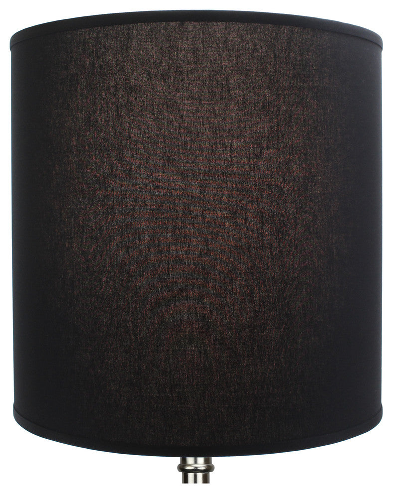 Fenchel Shades, 18"x18"x18"Spider Attachment Drum Lamp Shade, Linen Black