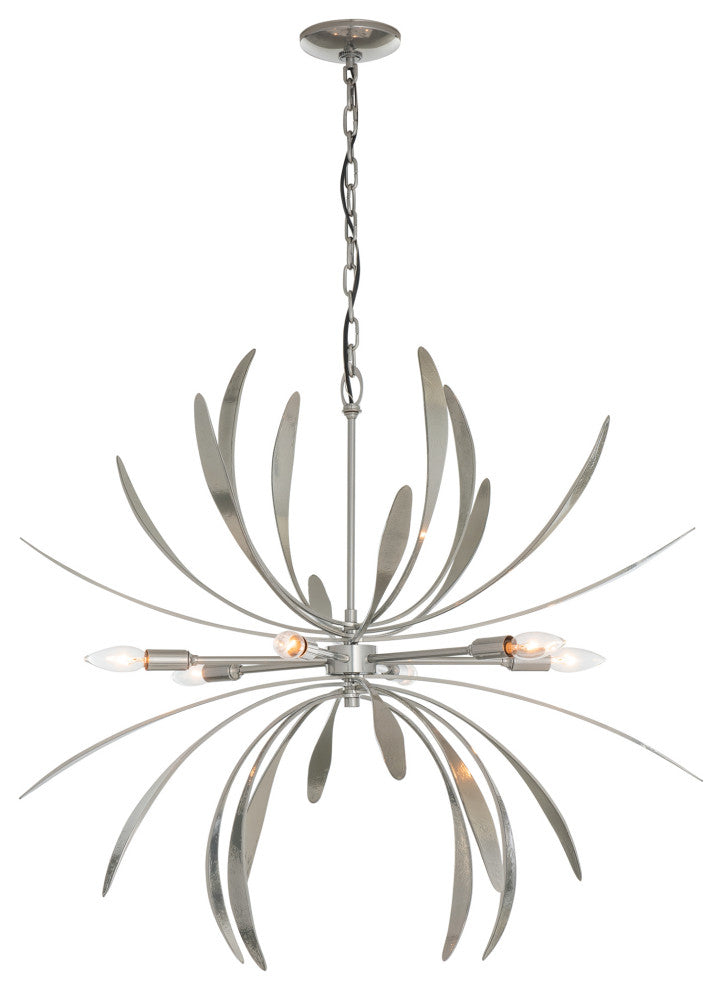 Dahlia Chandelier, Sterling Finish