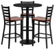 30'' Round Black Dining Laminate Table Set, 3 Ladder Back Metal Barstools