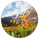 Mountain Meadow With Yellow Flowers, Flower Disc Metal Wall Art, 11"