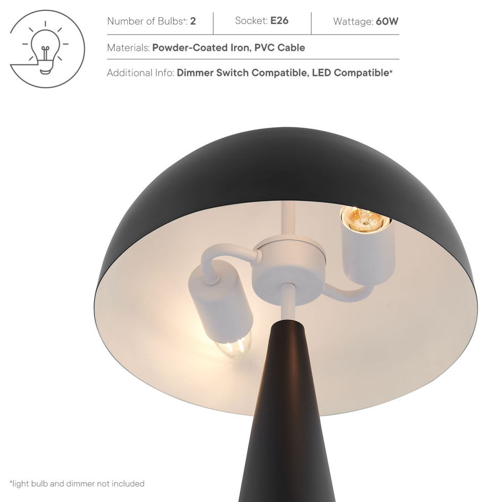 Selena Metal Table Lamp, Black