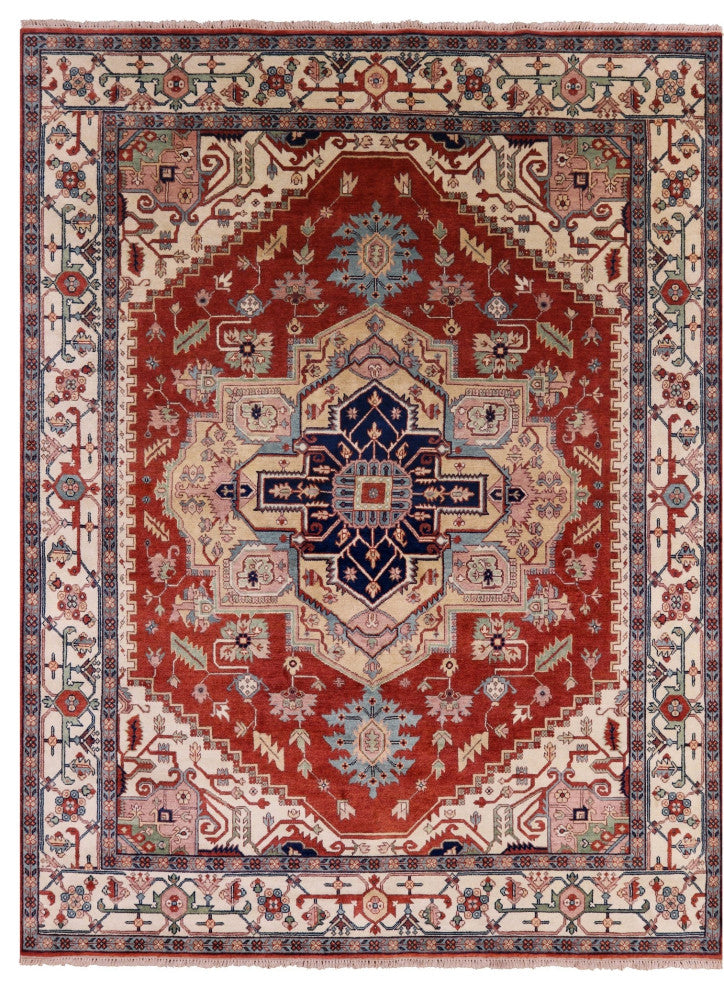 9' 0" X 12' 0" Heriz Serapi Hand-Knotted Wool Rug - Q16005