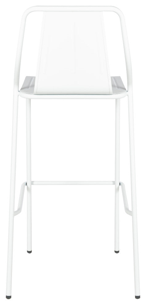 Corrissa Patio Bar Stool in Frosted White (Set of 4)
