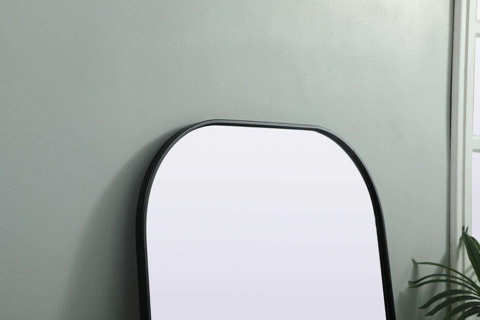 Metal Frame Arch Full Length Mirror 32X66 Inch, Black