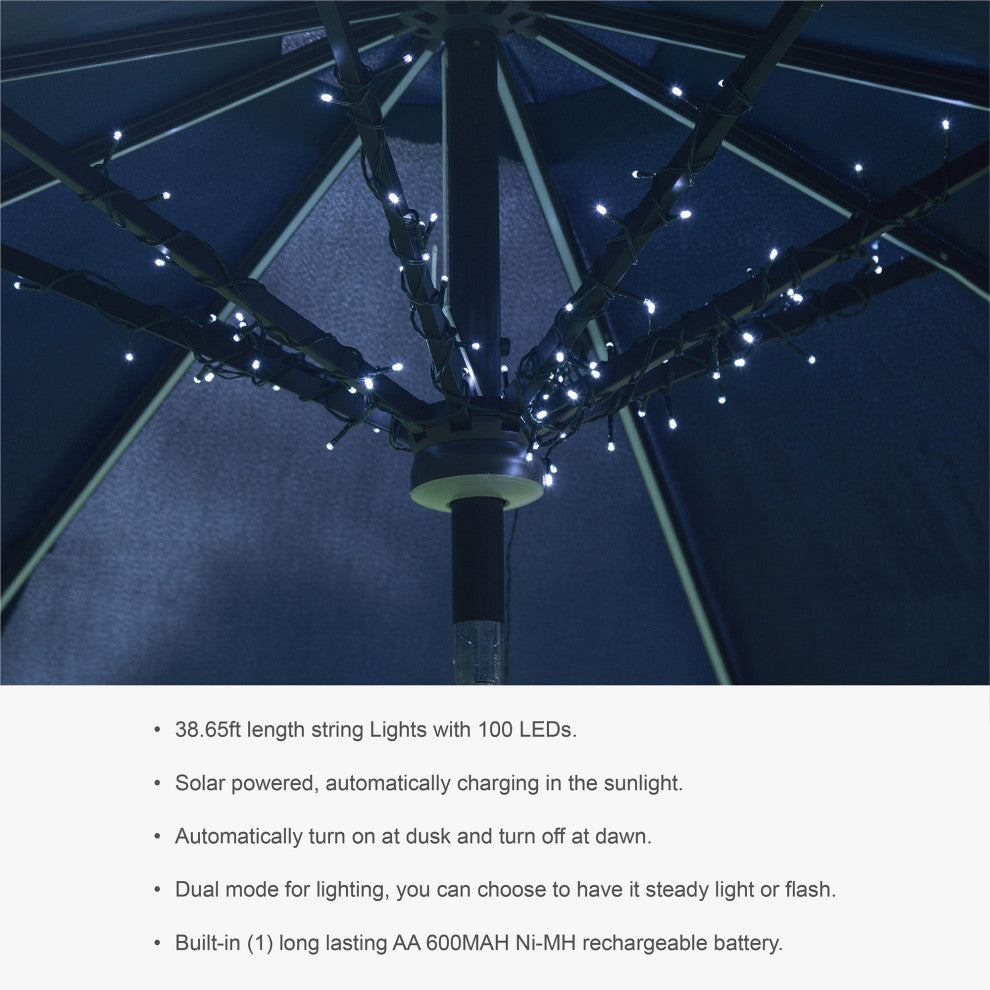 9.25"H Solar String Light-100 LEDs