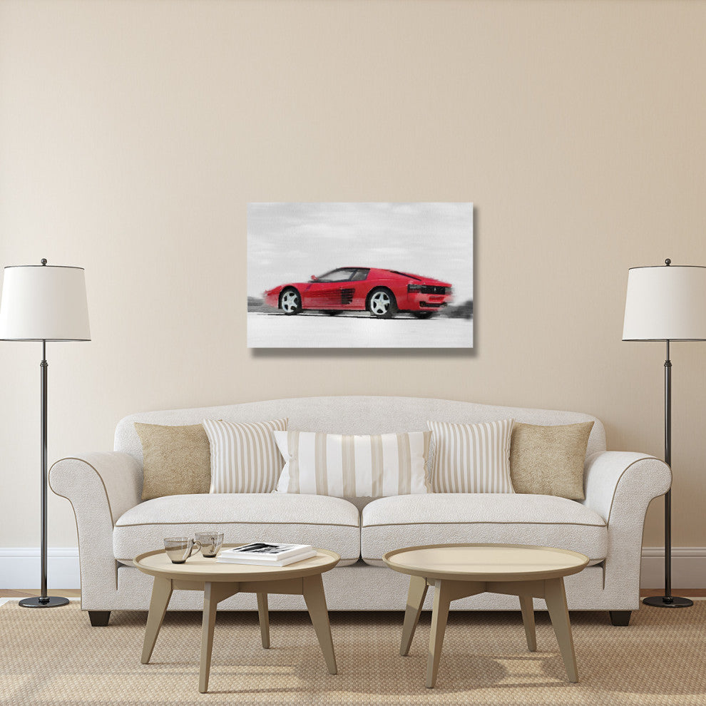 "Ferrari 512 TR Testarossa Watercolor" Fine Art Print