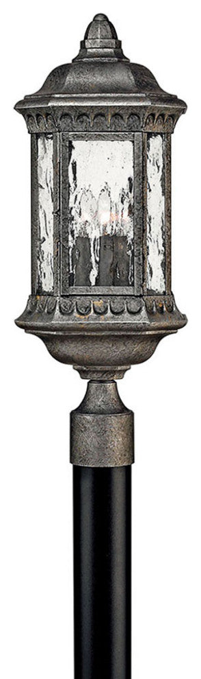 Hinkley Regal Large Post Top Or Pier Mount Lantern, Black Granite