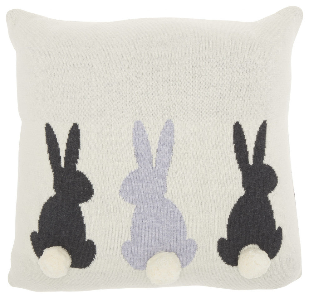 Sweet Ivory Bunny Rabbit Throw Pillow