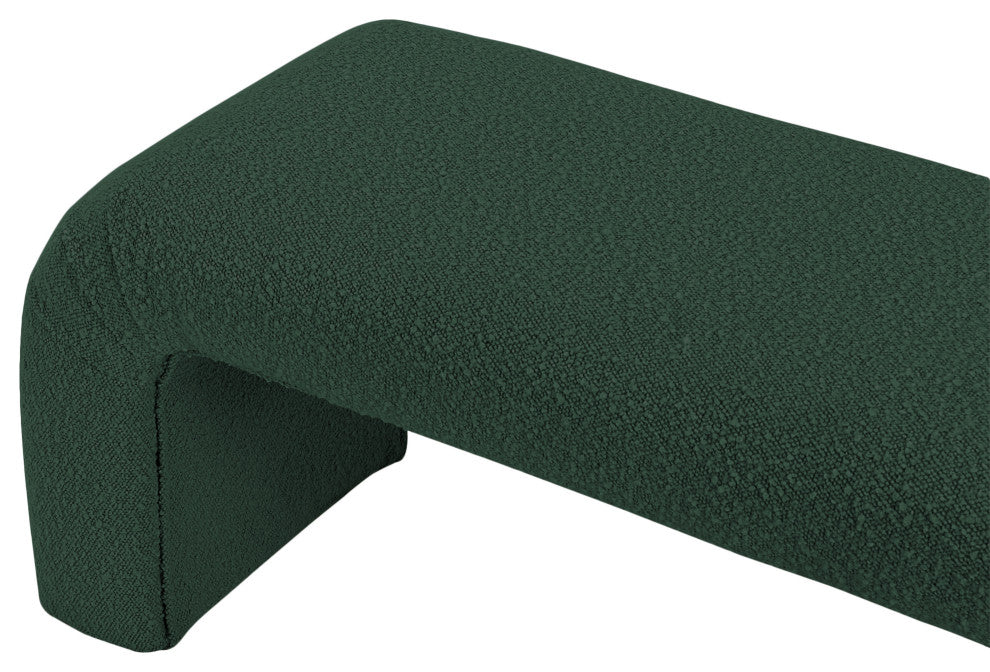 Niagara Boucle Fabric Upholstered Bench, Green, 52" Wide