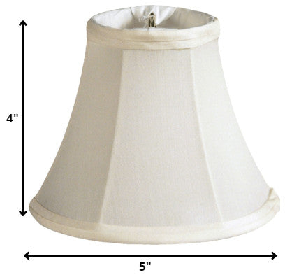 5" Ivory Set of 6 Slanted Chandelier Pongee Silk Lampshades