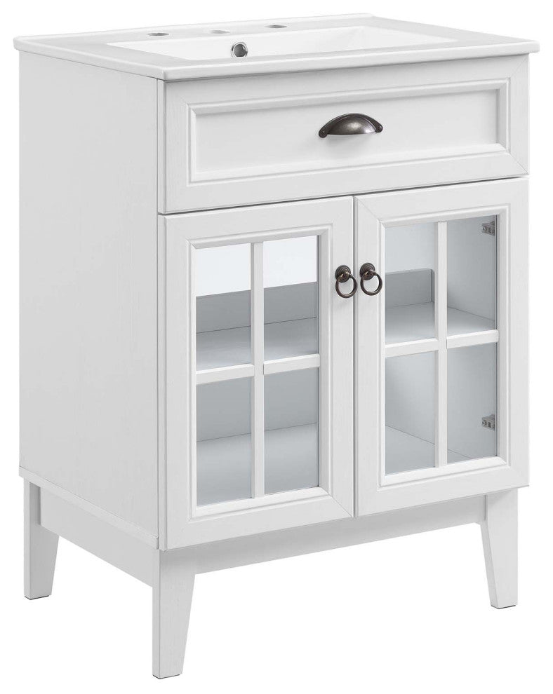 Isle 24" Bathroom Vanity Cabinet White White -5424