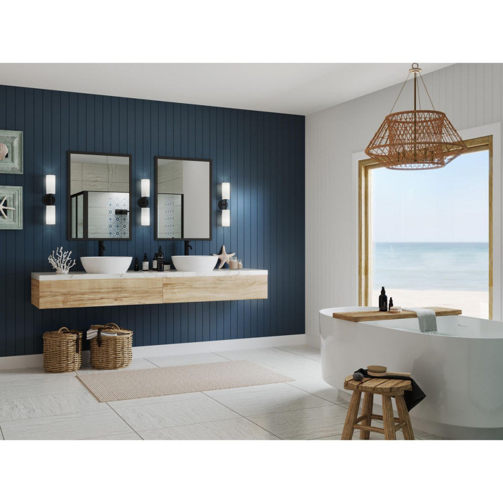 Cofield Collection Two-Light Matte Black Transitional Wall Sconce Vanity Light