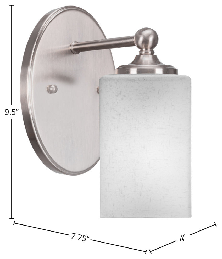Capri 1-Light Wall Sconce, Brushed Nickel/Square White Muslin