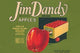 Jim Dandy Brand Apples- Gallery Wrapped Canvas Art 28" x 42"