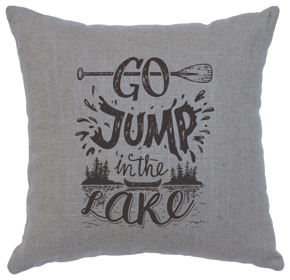 Image Pillow 16x16 Jump, Lake Linen Gray