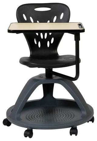 Mobile Desk Chair, Multifunctional Integrated Design With Storage Shelf, Black