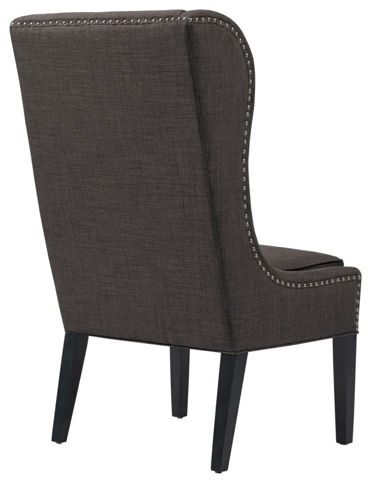 Madison Park Garbo High Winged Dining Chair, Dark Grey