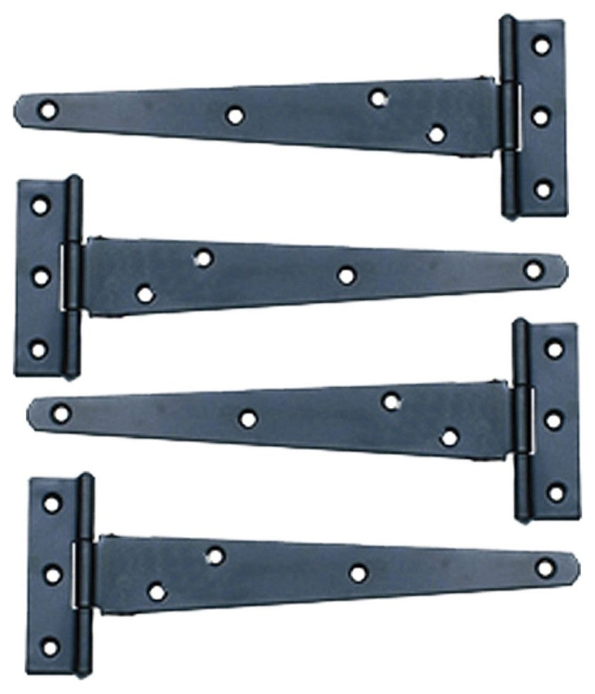 Black Iron T Strap Hinge 13" L Light Duty Iron Authentic Flush Mount Pack of 4