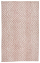 Weave & Wander Oliena Modern Art Deco Rug, Blush, 5'x8'