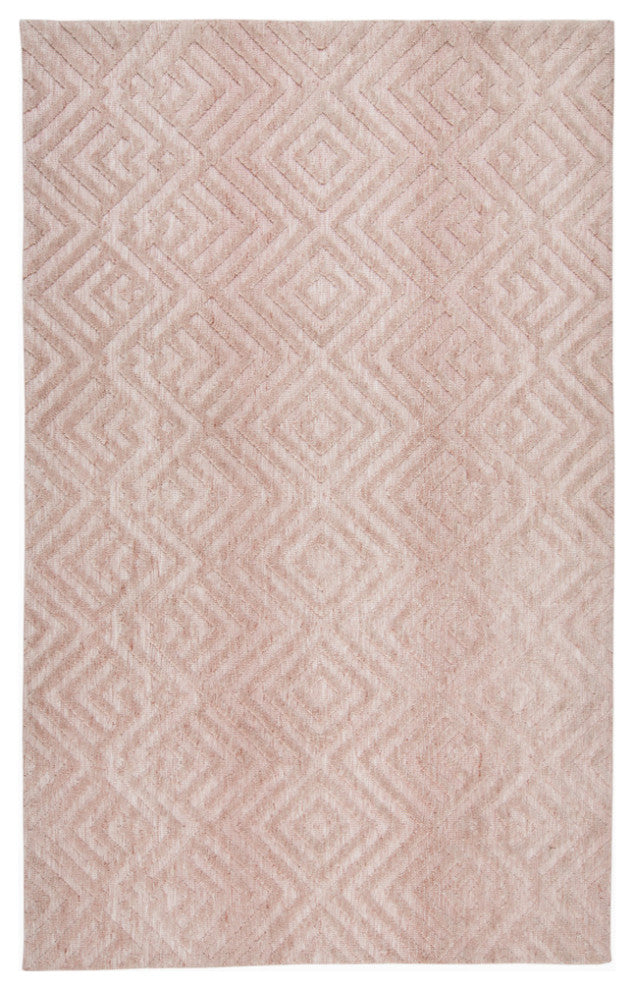 Weave & Wander Oliena Modern Art Deco Rug, Blush, 5'x8'