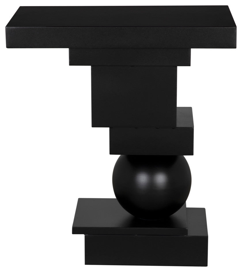 Small Zurich Console, Ebony Walnut With Steel