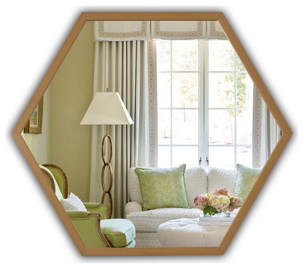 CHLOE Reflection CH8M020MP26-HEx Maple Finish Hexagon Framed Wall Mirror