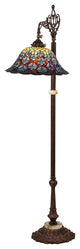 Meyda lighting 65840 61"H Tiffany Peacock Feather Bridge Arm Floor Lamp
