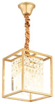 Inverno e Monteleone | Square Crystal Hanging LED Chandelier for Dining Room, Gold, Warm Light, Non-Dimmable