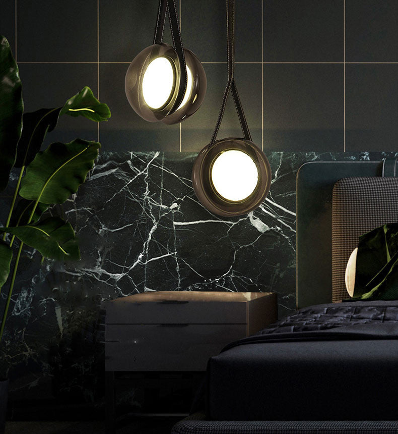 MIRODEMIÂ® Soldano | Nordic Style Smoke Glass Ball Pendant Lighting, 2 Lights