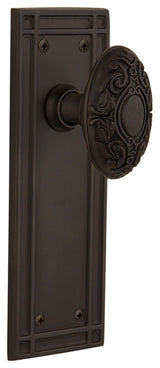 Mission Plate Passage Victorian Knob, Oil Rubbed Bronze