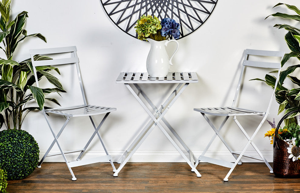 Brunsly 3-Piece Metal Bistro Set, White