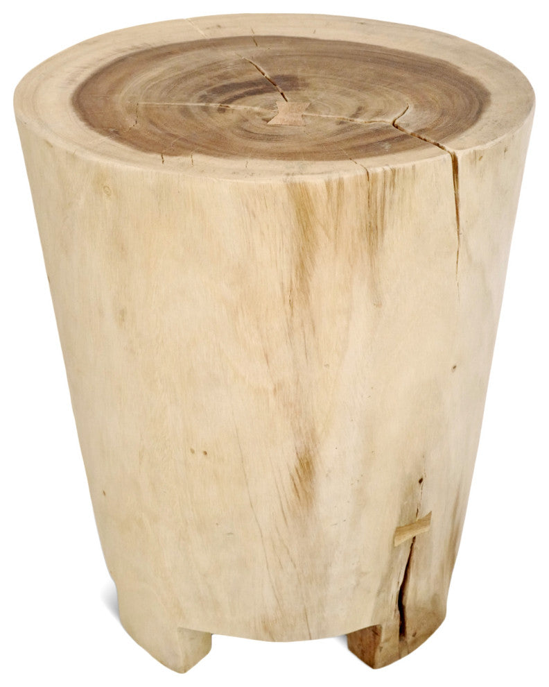 Acacia Wood Drum Side Table 6