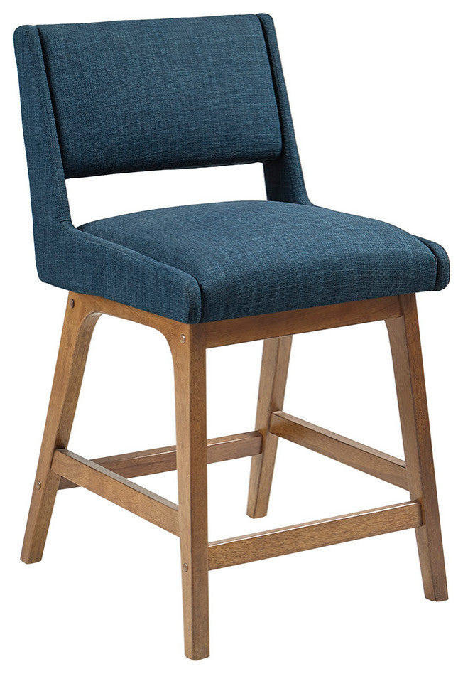 INK+IVY Mid-Century Modern Counter Stool Barstools, Navy Blue